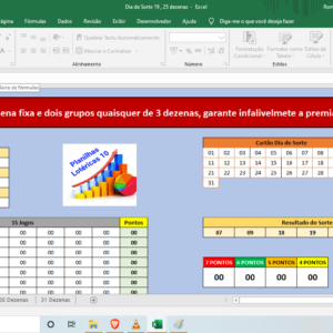 Planilha Dia de Sorte – 4 Fechamentos com Garantia de 7 Pontos