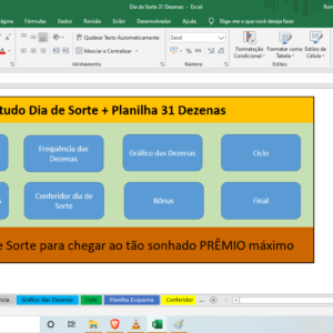 Planilha Dia De Sorte – Jogando com 31 Dezenas + Planilha Estudo