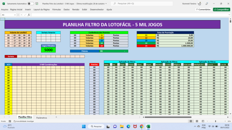 Planilhas Lotéricas 10 Planilhas Lotéricas 10