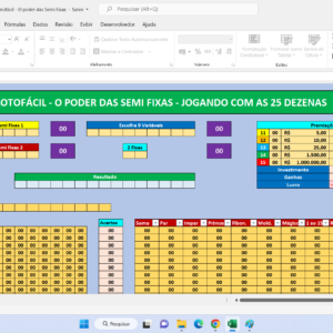 Planilha Lotofácil – O poder das Semi Fixas