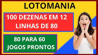 Planilha Lotomania - Redução 100 para 80