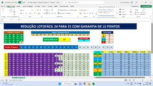 Planilha Lotinha - Redução 24 para 21 - 15 Pontos