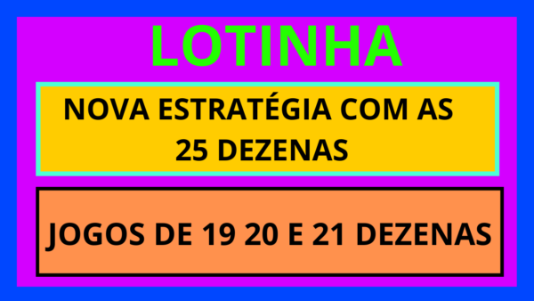 Planilha Lotinha em jogos de 19 e 20 Dezenas