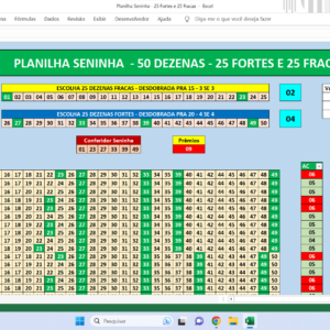 Planiha da Seninha com 50 Dezenas em 50 Jogos de 35