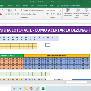 Planilha Lotofácil Grátis - 10 Fixas 