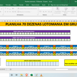 Planilha da Lotomania – Jogando com 35 pares e 35 ímpares – 50 Jogo