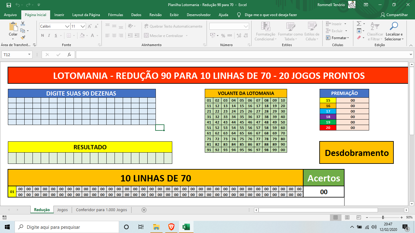 Inicio - Planilhas Lotéricas