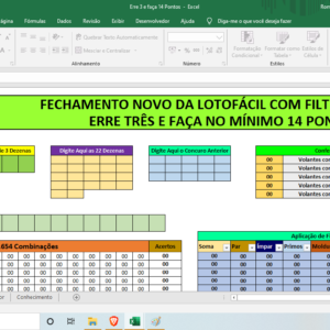 Planilha Lotofácil – Erre Três e Faça 14 Pontos