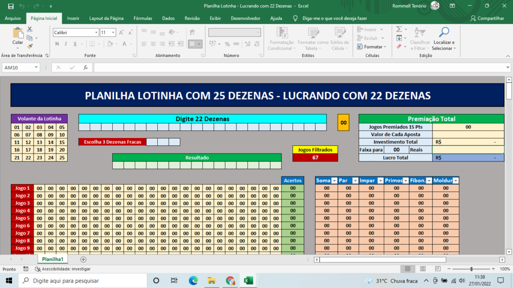 Lotinha / Super 15 - Planilhas Lotéricas 10