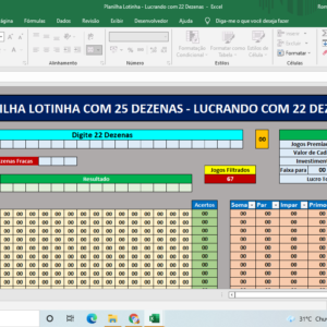 Planilha Lotinha – Lucrando com jogos de 22 Dezenas