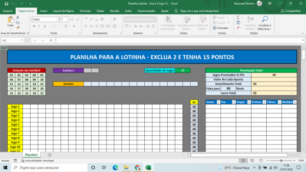 Planilha Lotinha - Redução 23 para21