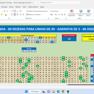 Planilha Quininha – 80 Dezenas para 60 e 60 para 40