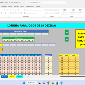 Planilha Lotinha – Jogando com 25 Dezenas em Jogos de 18 19 20 21 22 e 23