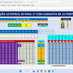 Planilha Lotinha – Redução 20 para 17 com Garantia de 15 Pontos