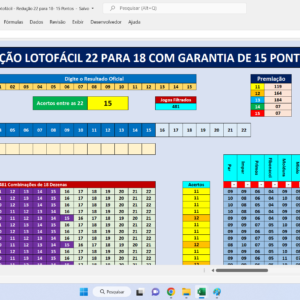 Planilha Lotinha – Redução 22 para 18 com Garantia de 15 Pontos