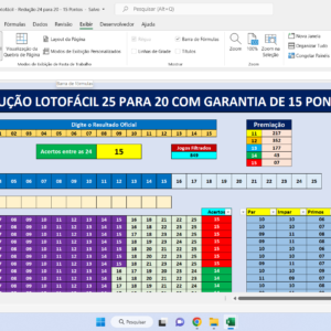 Planilha Lotinha – Redução 25 para 20 – 15 Pontos