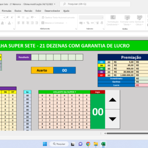 Planilha Super Sete – Jogue com 3 Números por Coluna