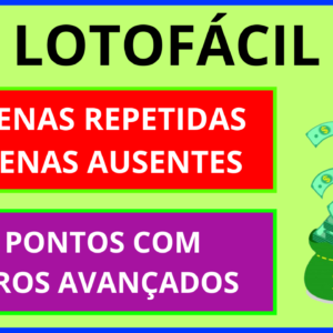 Planilha Lotofácil – 9 Repetidas e 6 Ausentes – 15 Pontos