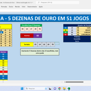 Planilha Quina – As Dezenas de Ouro