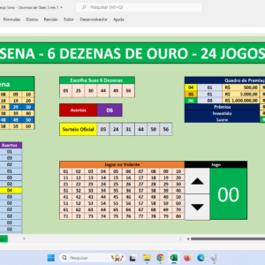 Planilha Mega Sena – As Dezenas de Ouro