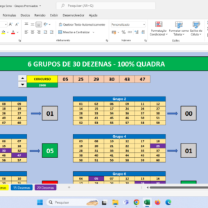 Grupos Fortes de 30 Dezenas – Garantia de Quadra