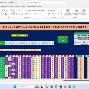 Planilha Lotinha – Erre x – Acerte Uma Dezena