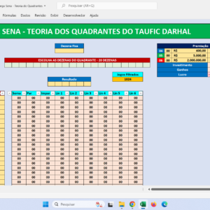 Planilha Mega sena – Os Quadrantes do Taufic Darhal