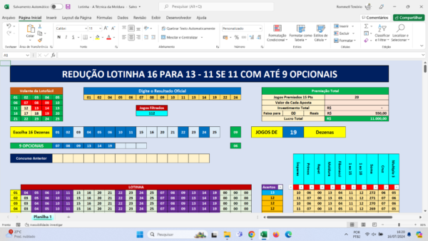 Planilha Lotinha 19 Dezenas