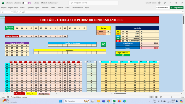 Planilha Lotofácil - O Método das Repetidas - Image 2