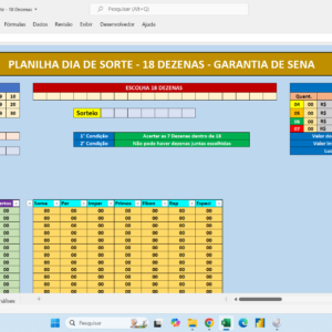 Dia de Sorte – 18 Dezenas Sem Fixas Cercando a Sena