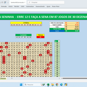 Planilha Seninha – 48 para Jogos de 30 – 35 – 40 Dezenas