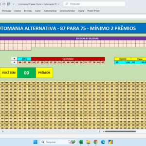 Lotomania Alternativa – Redução 87 para 75