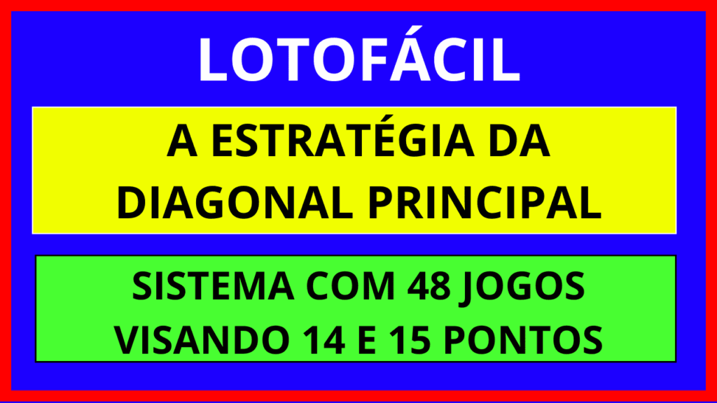 Planilha Lotofácil com a diagonal principal