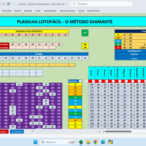 Planilha Lotofácil – As 13 Dezenas Diamantes