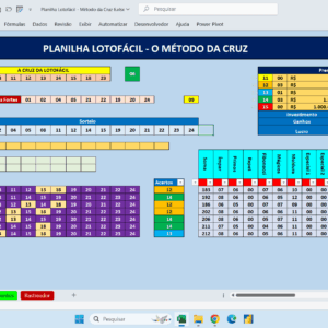 Planilha Lotofácil – Método da Cruz