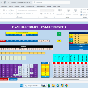 Planilha Lotofácil – Os Múltiplos de 3 Combinados
